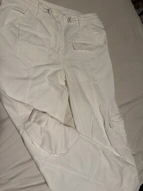 Brandy Melville White Drawstring Cargo Pants